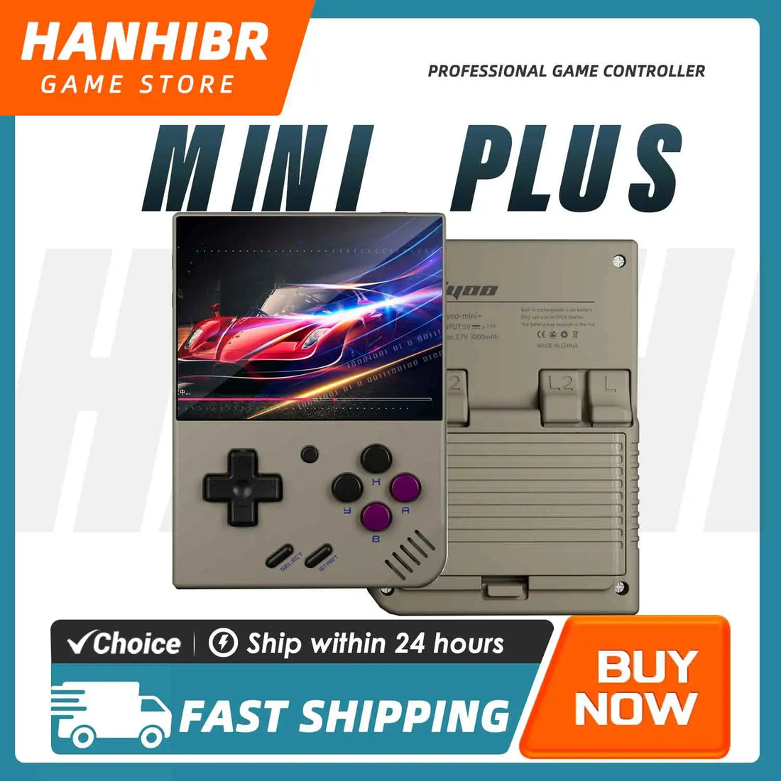 MIYOO Mini Plus Retro Pocket Emulator 3.5" OCA IPS Linux Handheld - cas7m