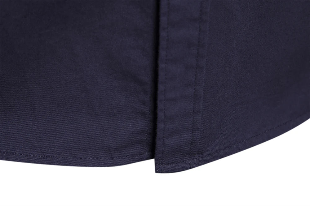 Mens Long Sleeve Dual Pockets Military Shirt - cas7m