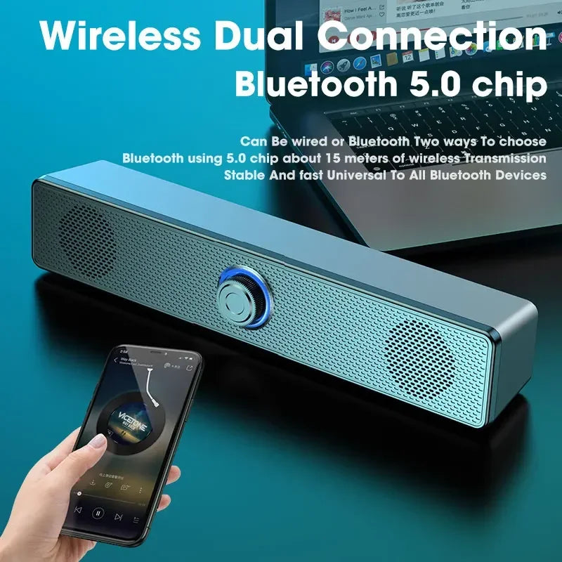 PC Soundbar Wired and Wireless Bluetooth Speaker USB Powered Soundbar - cas7m