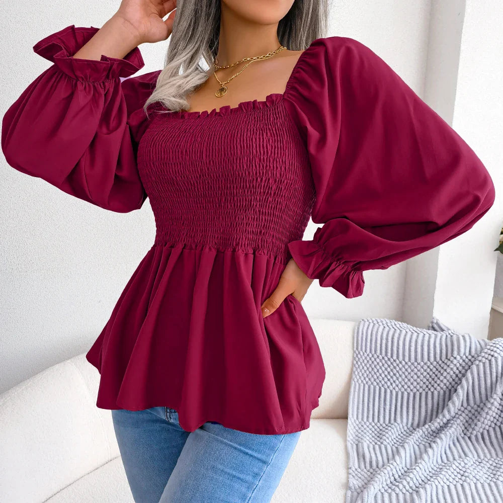 Womens Loose Fit Chiffon Blouse - cas7m