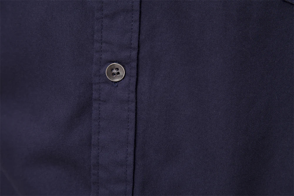 Mens Long Sleeve Dual Pockets Military Shirt - cas7m
