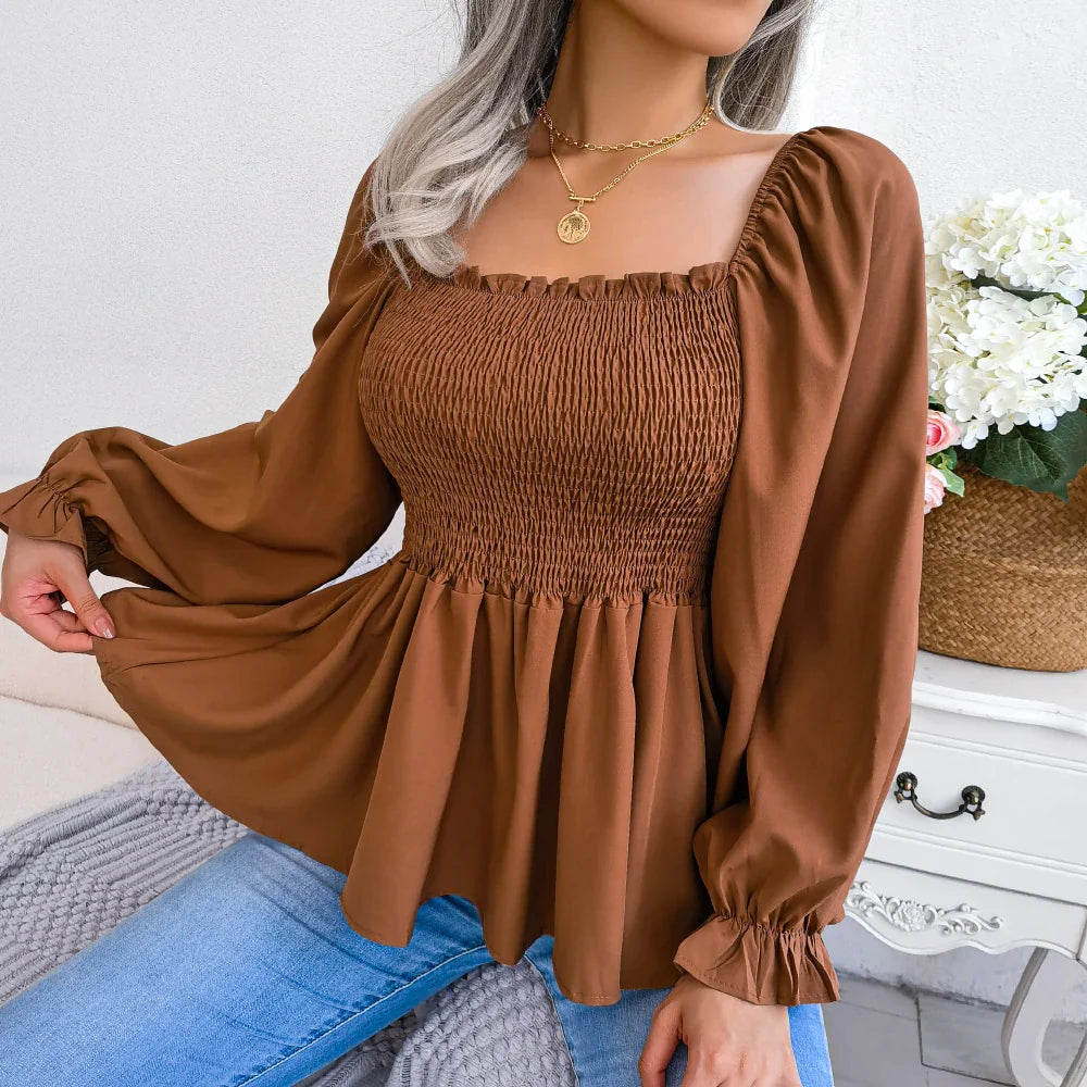 Womens Loose Fit Chiffon Blouse - cas7m