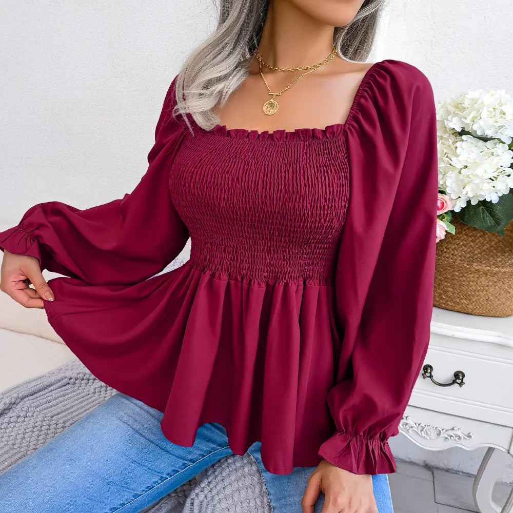 Womens Loose Fit Chiffon Blouse - cas7m