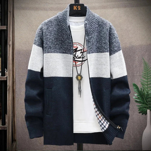 Mens Casual Zipped Up Sweater Jacket - cas7m