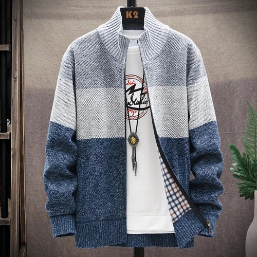 Mens Casual Zipped Up Sweater Jacket - cas7m