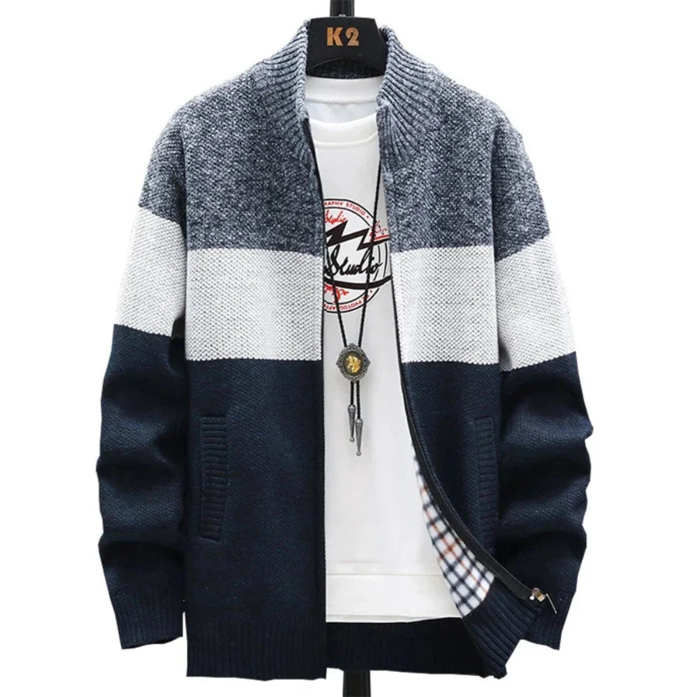 Mens Casual Zipped Up Sweater Jacket - cas7m