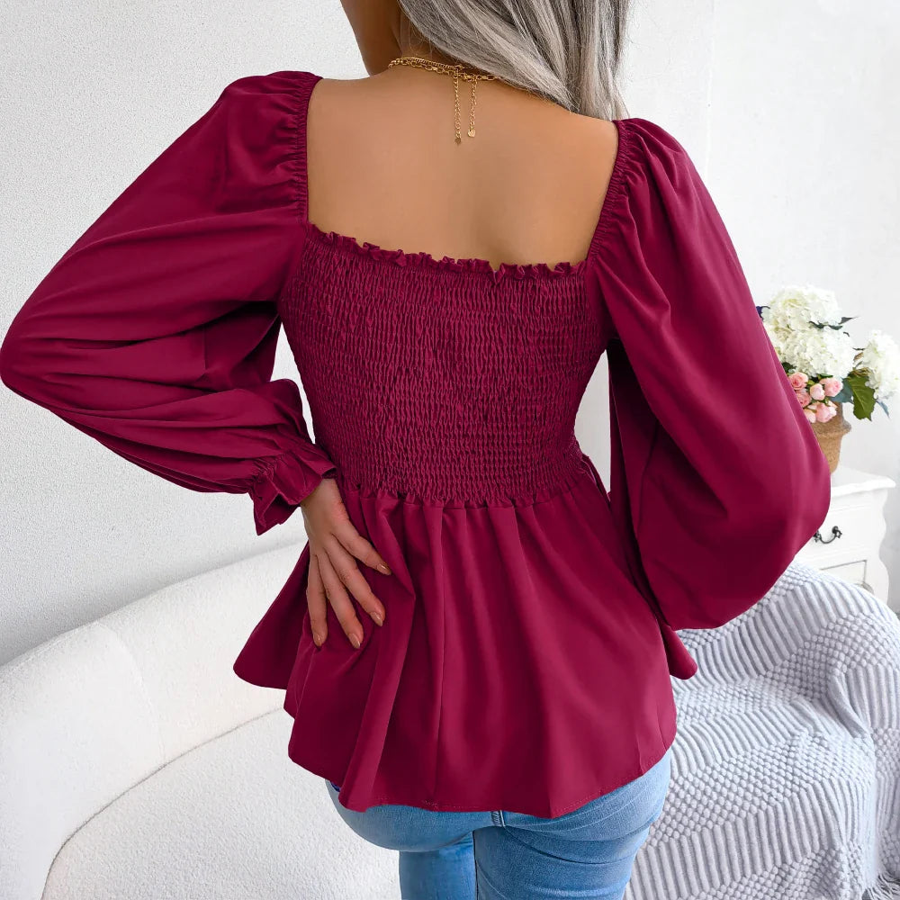 Womens Loose Fit Chiffon Blouse - cas7m