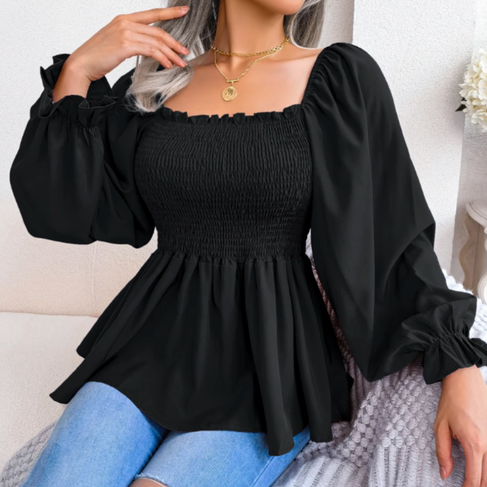 Womens Loose Fit Chiffon Blouse - cas7m