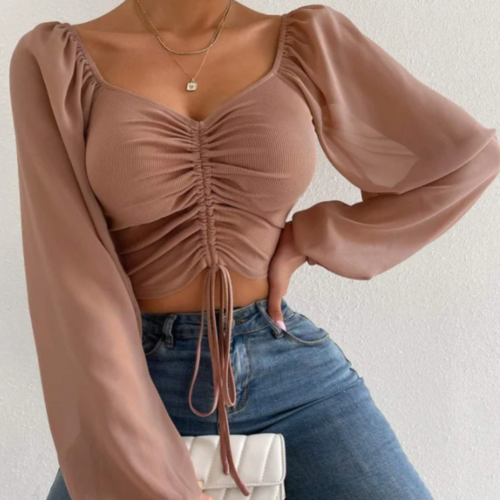 Womens Bell Sleeve Summer Top - cas7m
