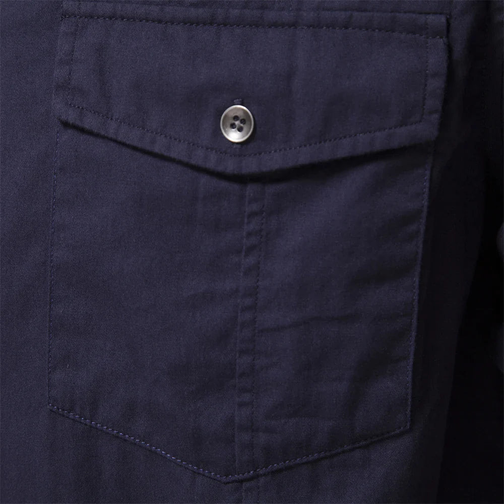 Mens Long Sleeve Dual Pockets Military Shirt - cas7m
