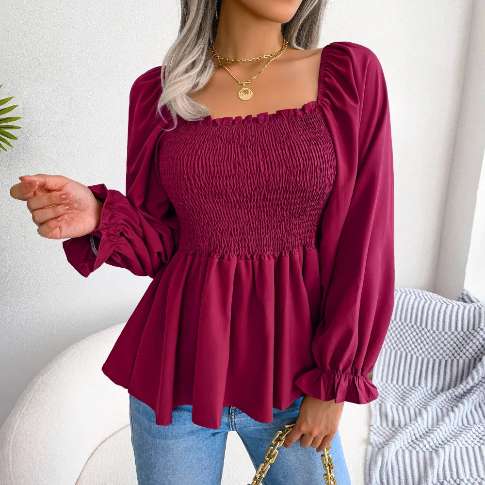 Womens Loose Fit Chiffon Blouse - cas7m