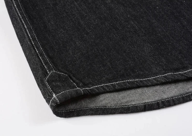 Mens Long Sleeve Single Pocket Denim Shirt - cas7m