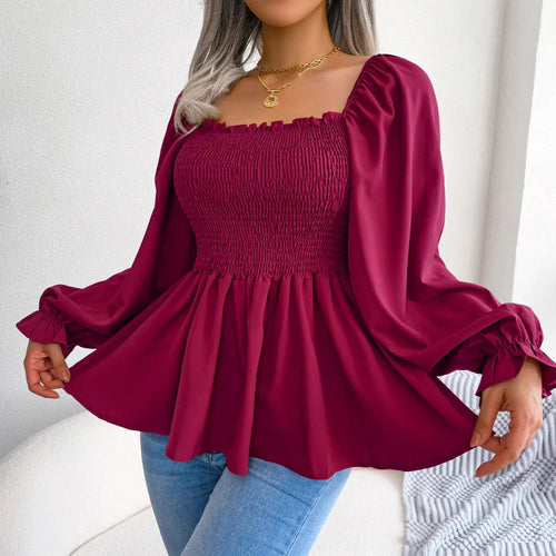 Womens Loose Fit Chiffon Blouse - cas7m