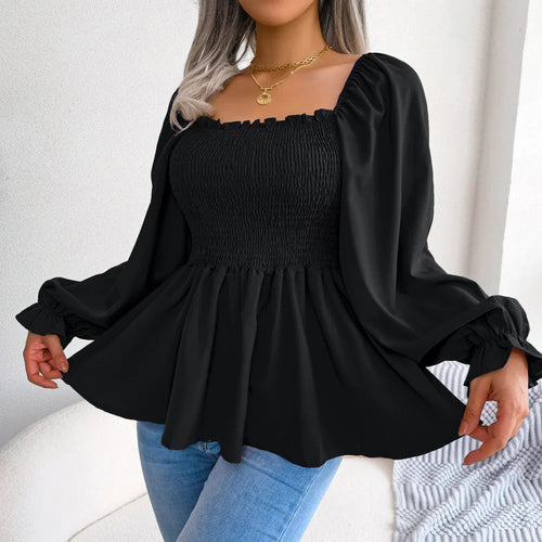 Womens Loose Fit Chiffon Blouse - cas7m