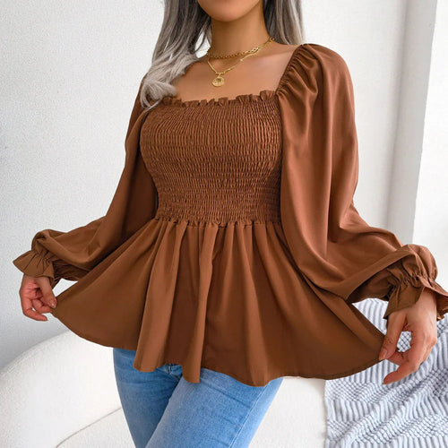 Womens Loose Fit Chiffon Blouse - cas7m