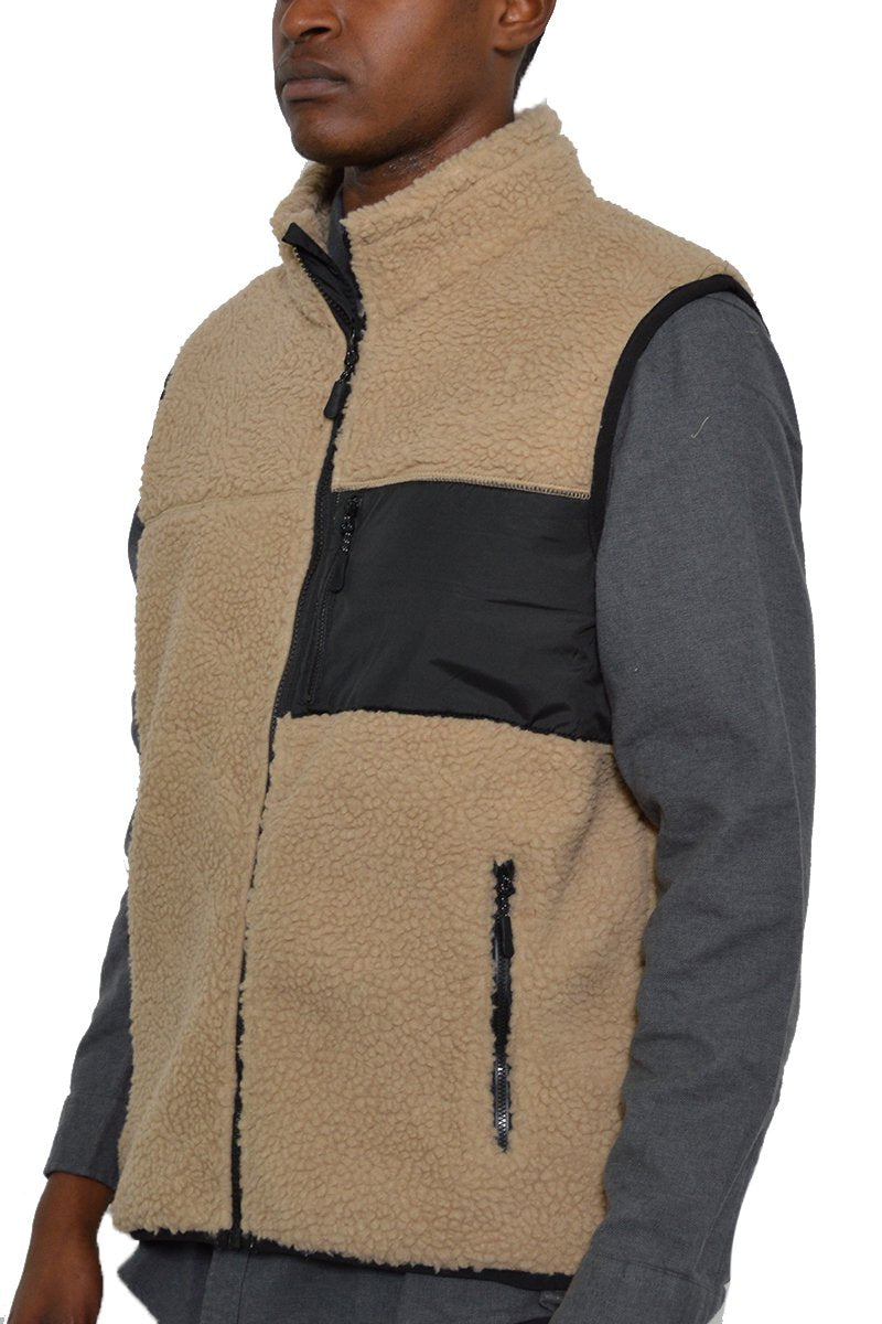 SHERPA FLEECE ZIP UP VEST