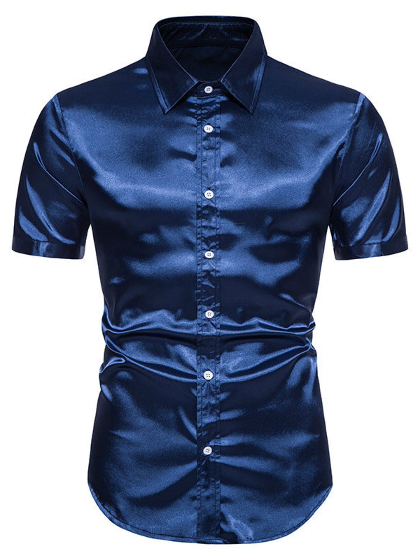 Men's Button Up Short Sleeve Shirt - cas7m