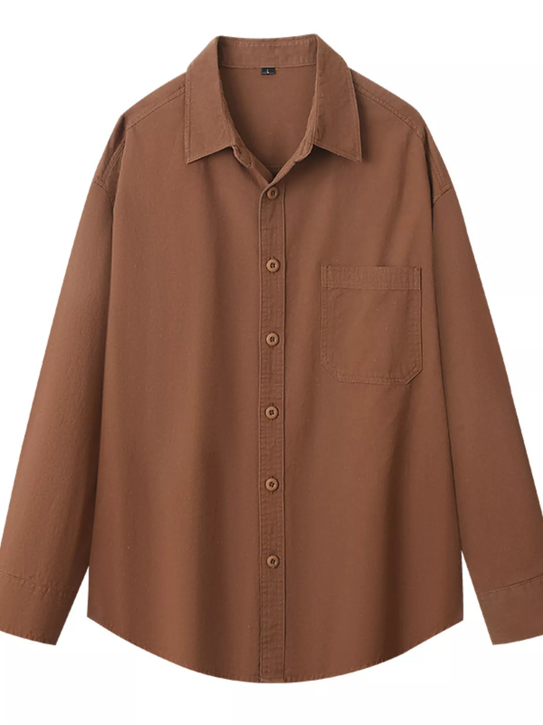 Men's Plus Size Button Up Long Sleeve Shirt - cas7m