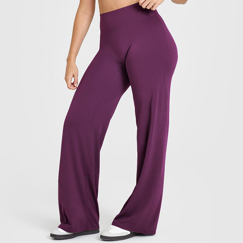 Fashionable Loose Straight-leg Yoga Pants For Women - cas7m