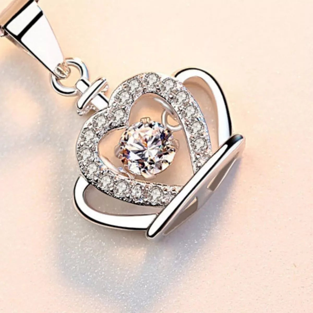 925 Sterling Silver Zircon Crown Pendant Necklace - cas7m