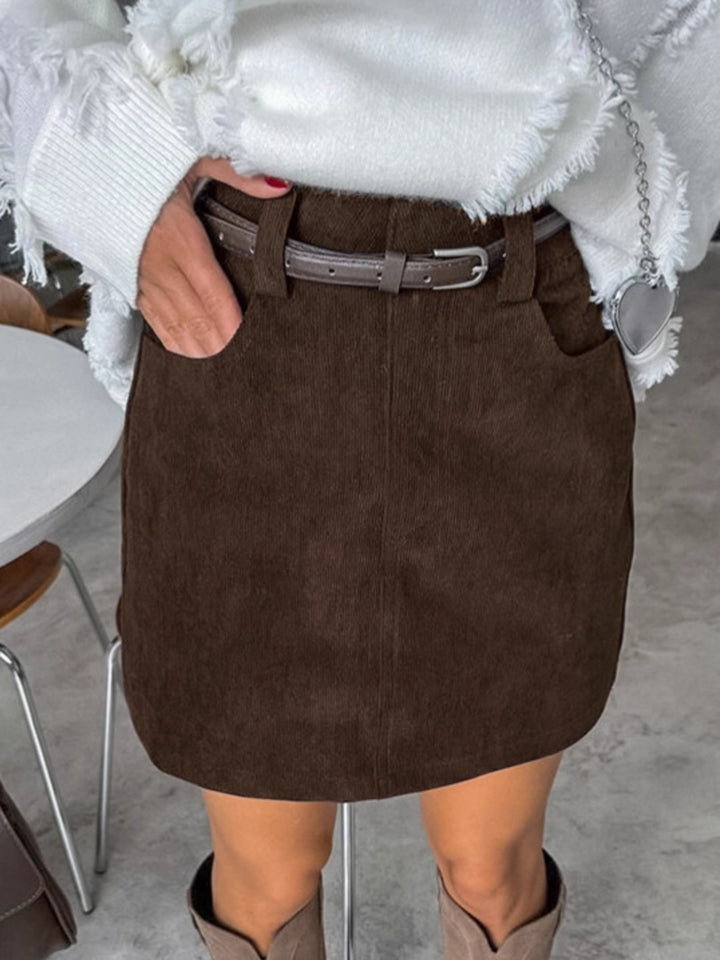 Vintage Corduroy A-Line Mini Skirt - cas7m