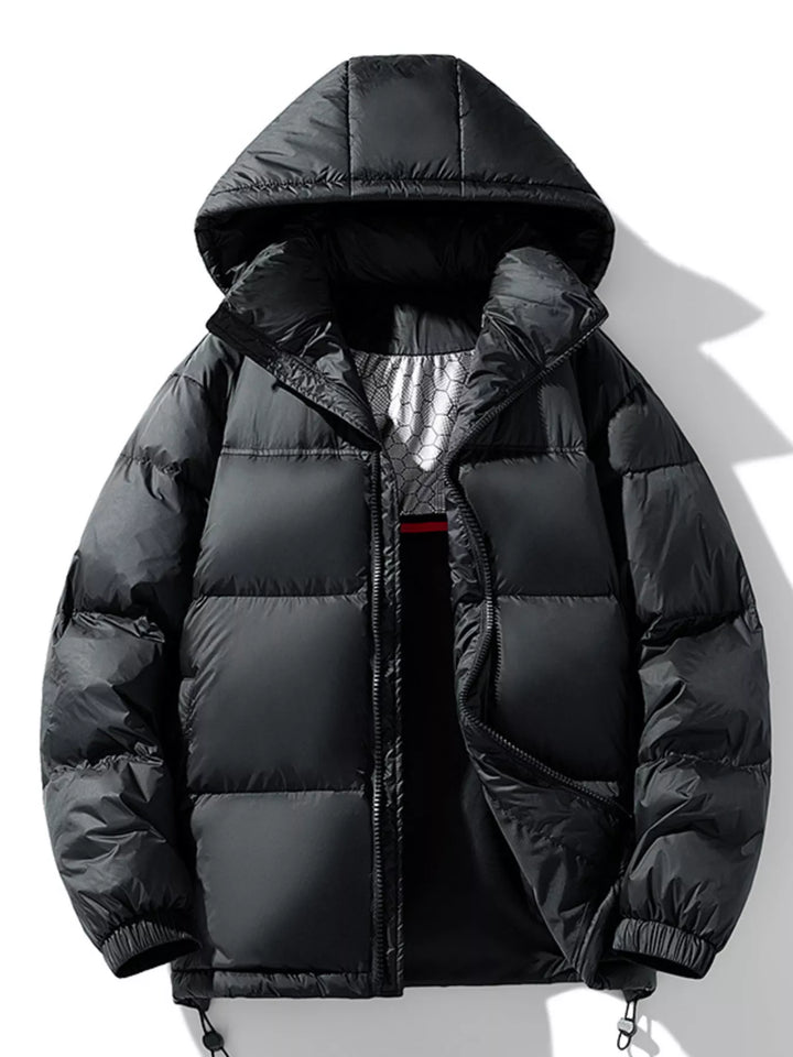 Men's Full Size Hooded Padded Puffer Jacket Plus Size - cas7m