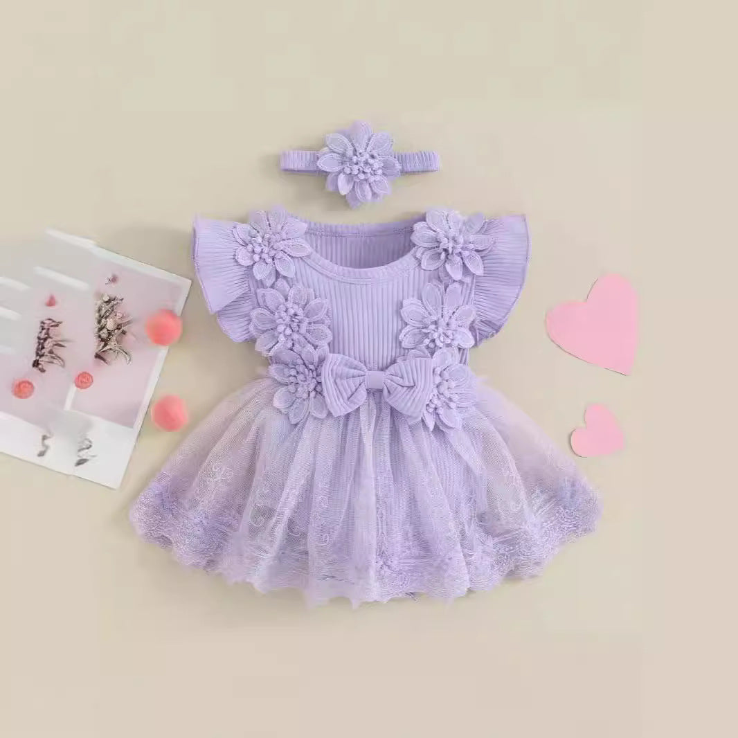 Baby Short Sleeve Romper Dress - cas7m