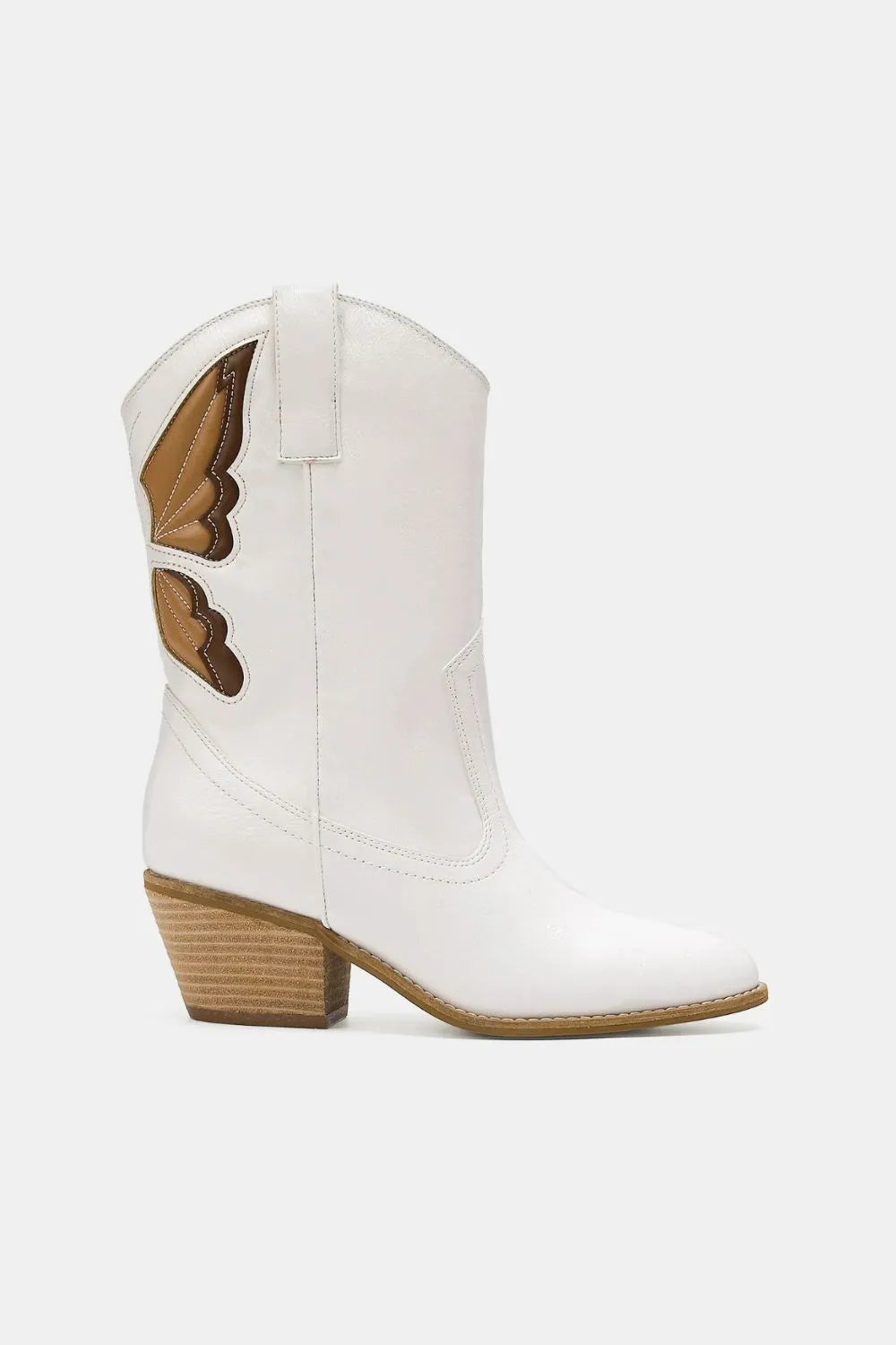 Beast Fashion Butterfly Cut Detail Point Toe Boots - cas7m
