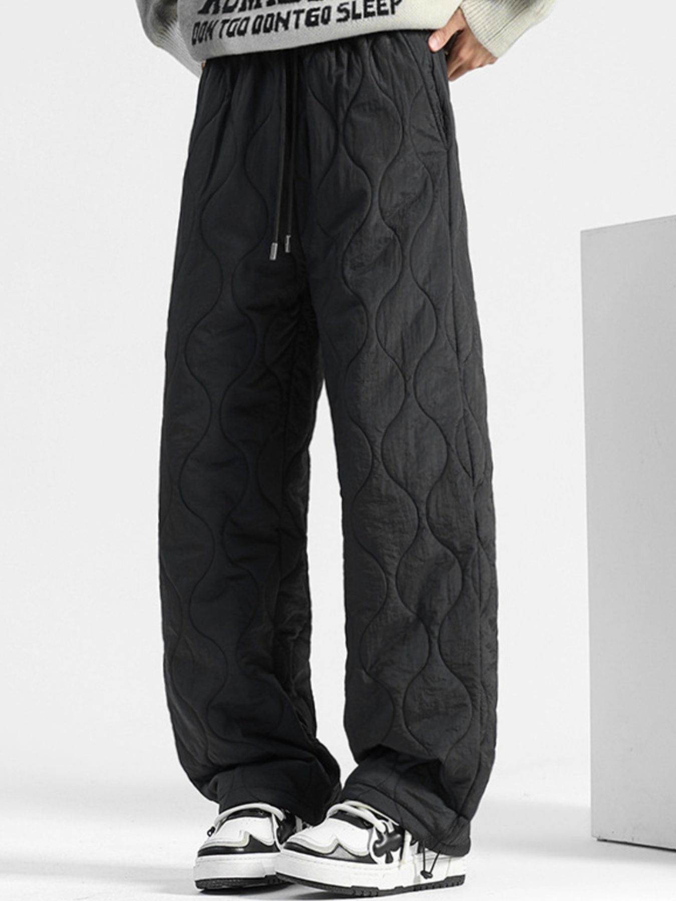 Men's Plus Size Quilted Loose-Fit Pants - cas7m