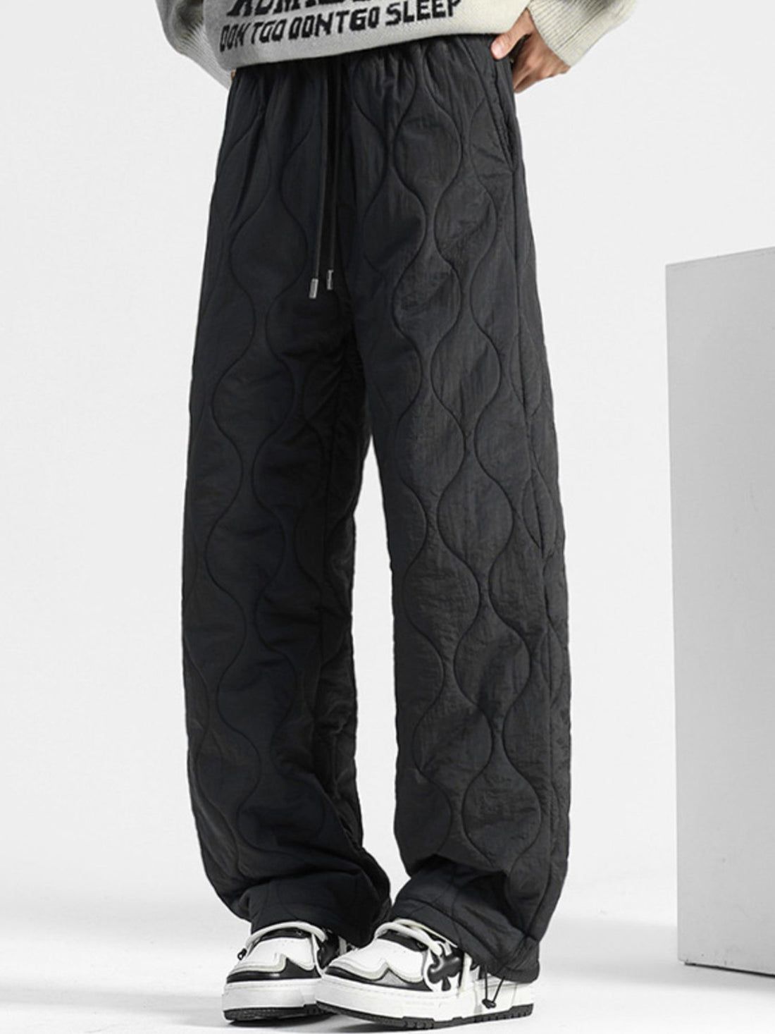 Men's Plus Size Quilted Loose-Fit Pants - cas7m