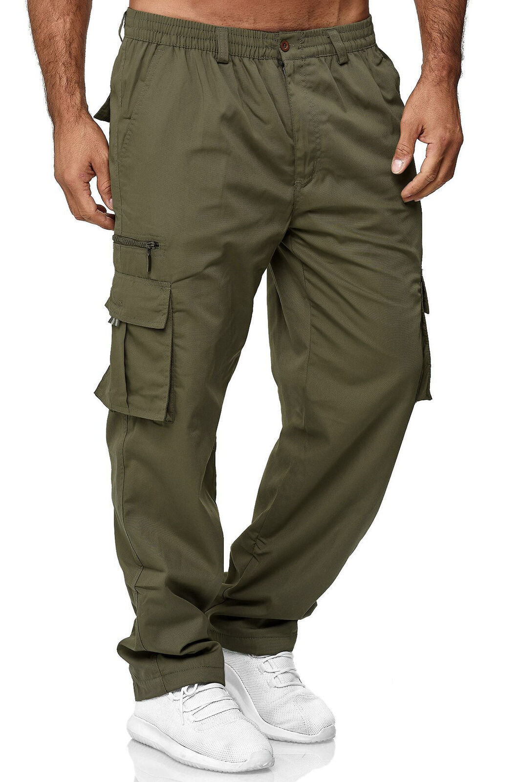 Men's Casual Multi-pocket Loose Straight Cargo Pants - cas7m