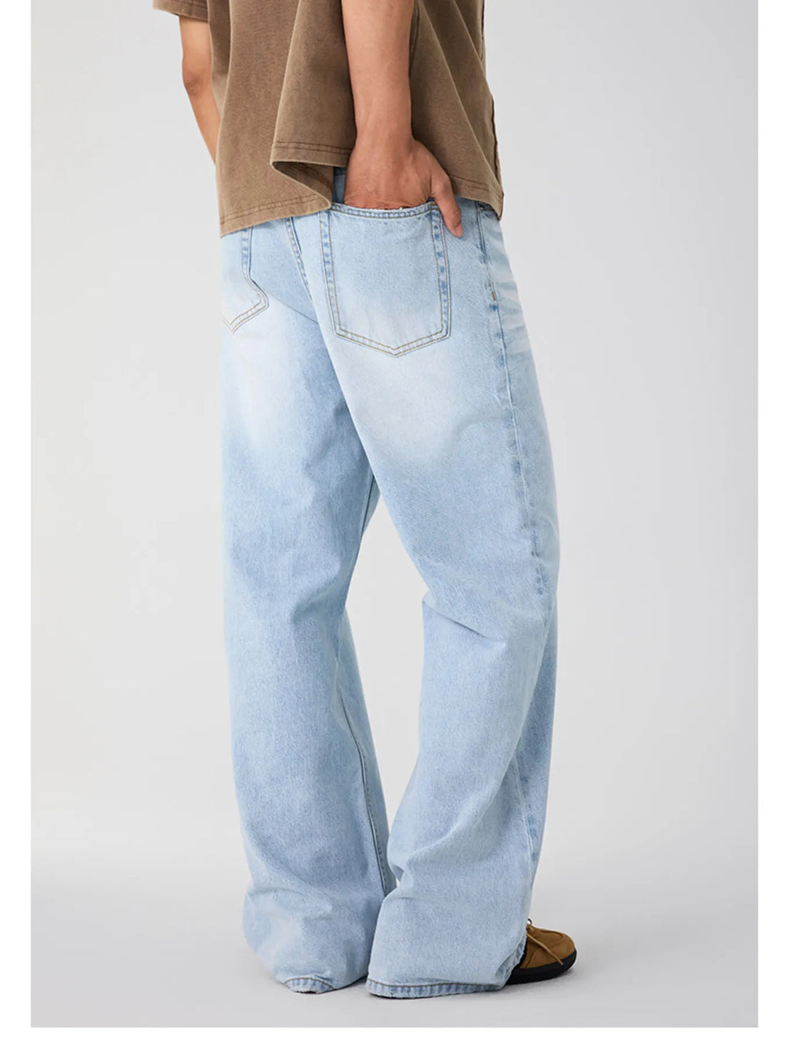 Men's Wash Wide Leg Jeans - cas7m