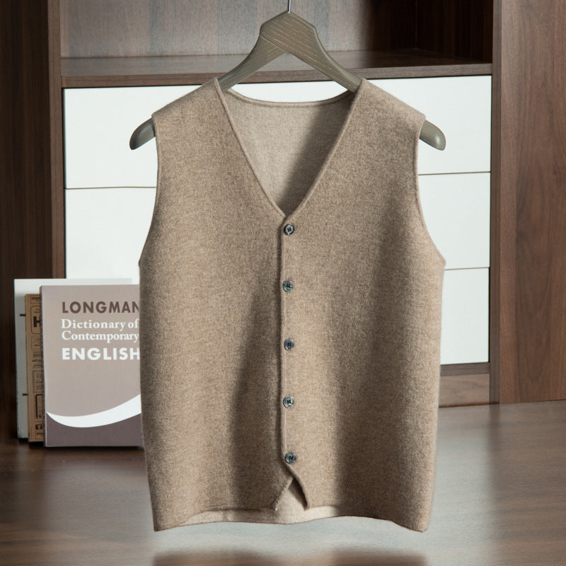 Men's V-neck Vest Premium Casual Knit Vest - cas7m