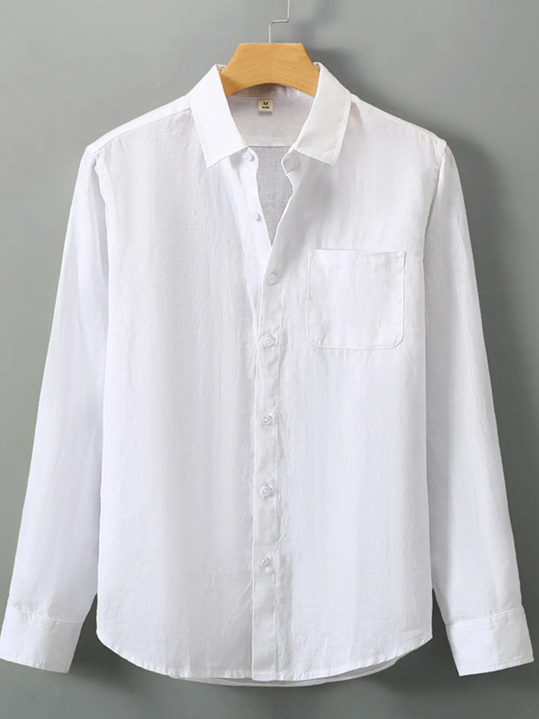 Men's Plus Size Long Sleeve Button-Up Shirt - cas7m