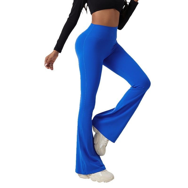 High Waisted Hip Lifting Tight Pants And Wide Leg Fitness Pants - cas7m