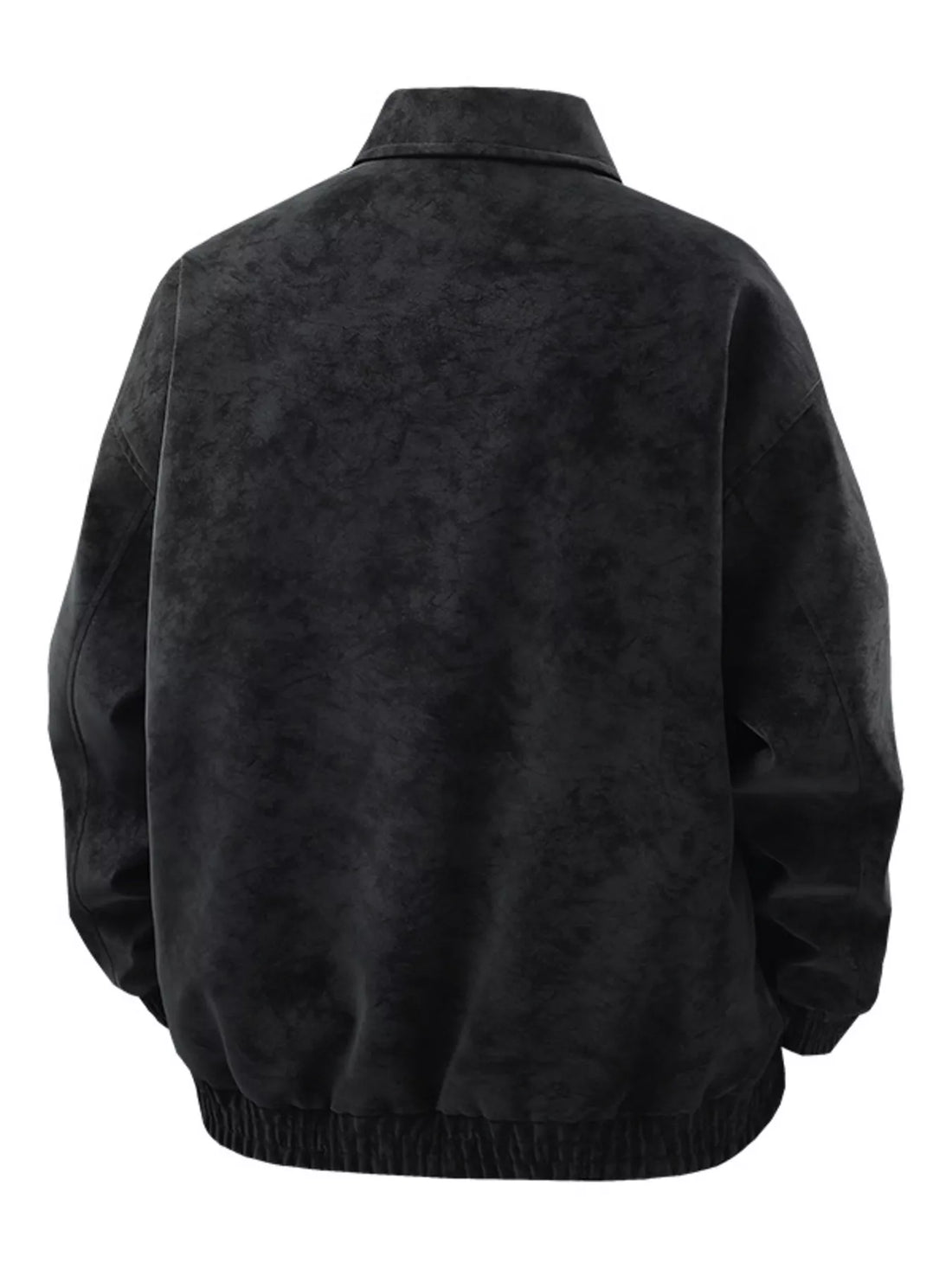 Men's Plus Size Zip Up Leather Jacket - cas7m