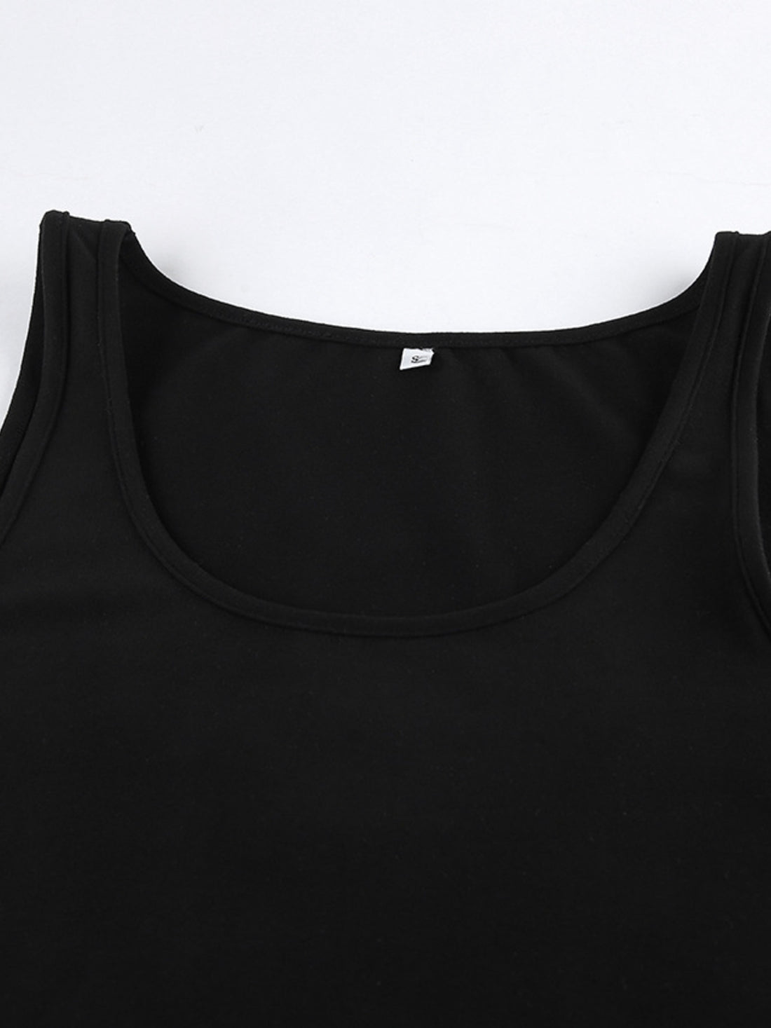 Ruffled Hem Round Neck Tank - cas7m