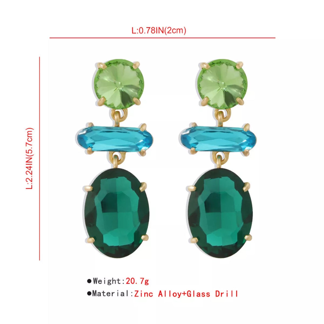Alloy Geometric Dangle Earrings - cas7m