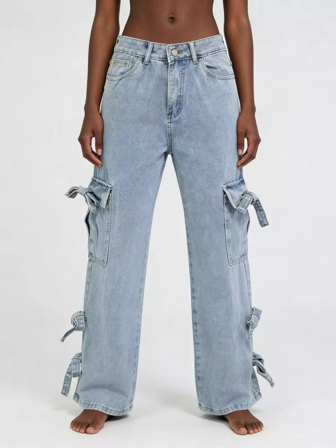Bow Wide Leg Jeans - cas7m