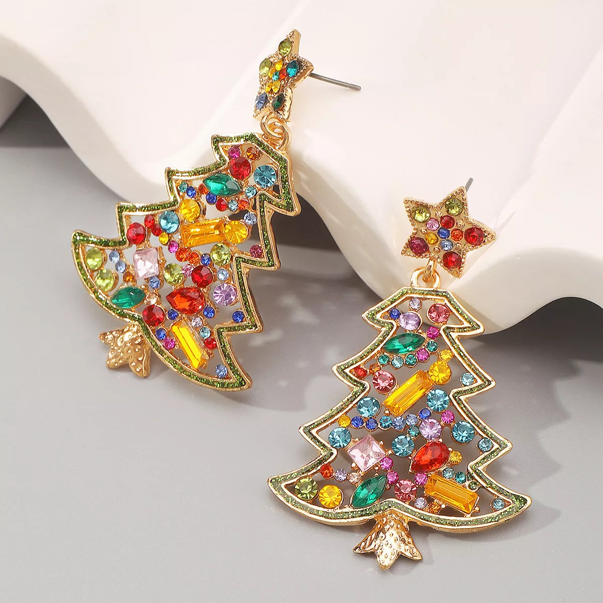 Christmas Tree Dangle Earrings - cas7m