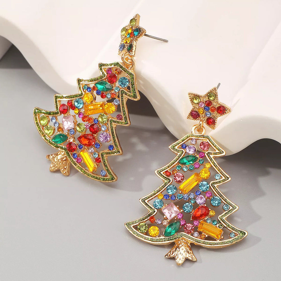 Christmas Tree Dangle Earrings - cas7m