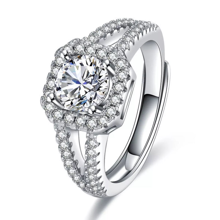 1 Carat Moissanite 925 Sterling Silver Ring - cas7m