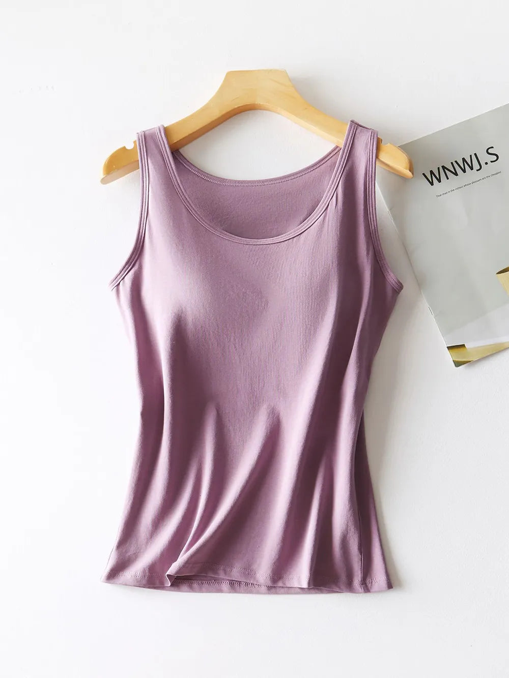 Round Neck Tank with Bra - cas7m