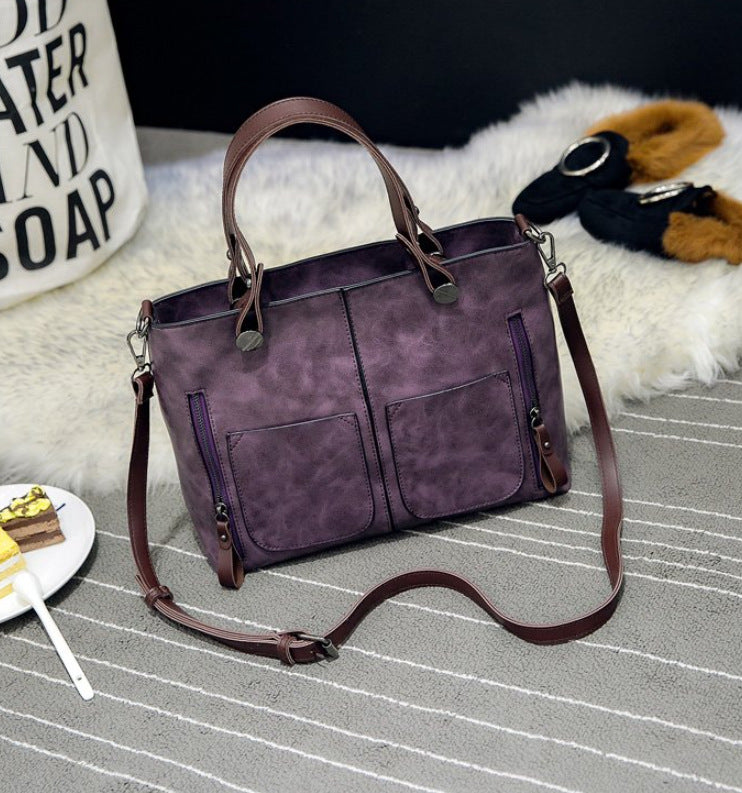 Retro Large-capacity Handbags Simple Crossbody Shoulder Bags For Women - cas7m