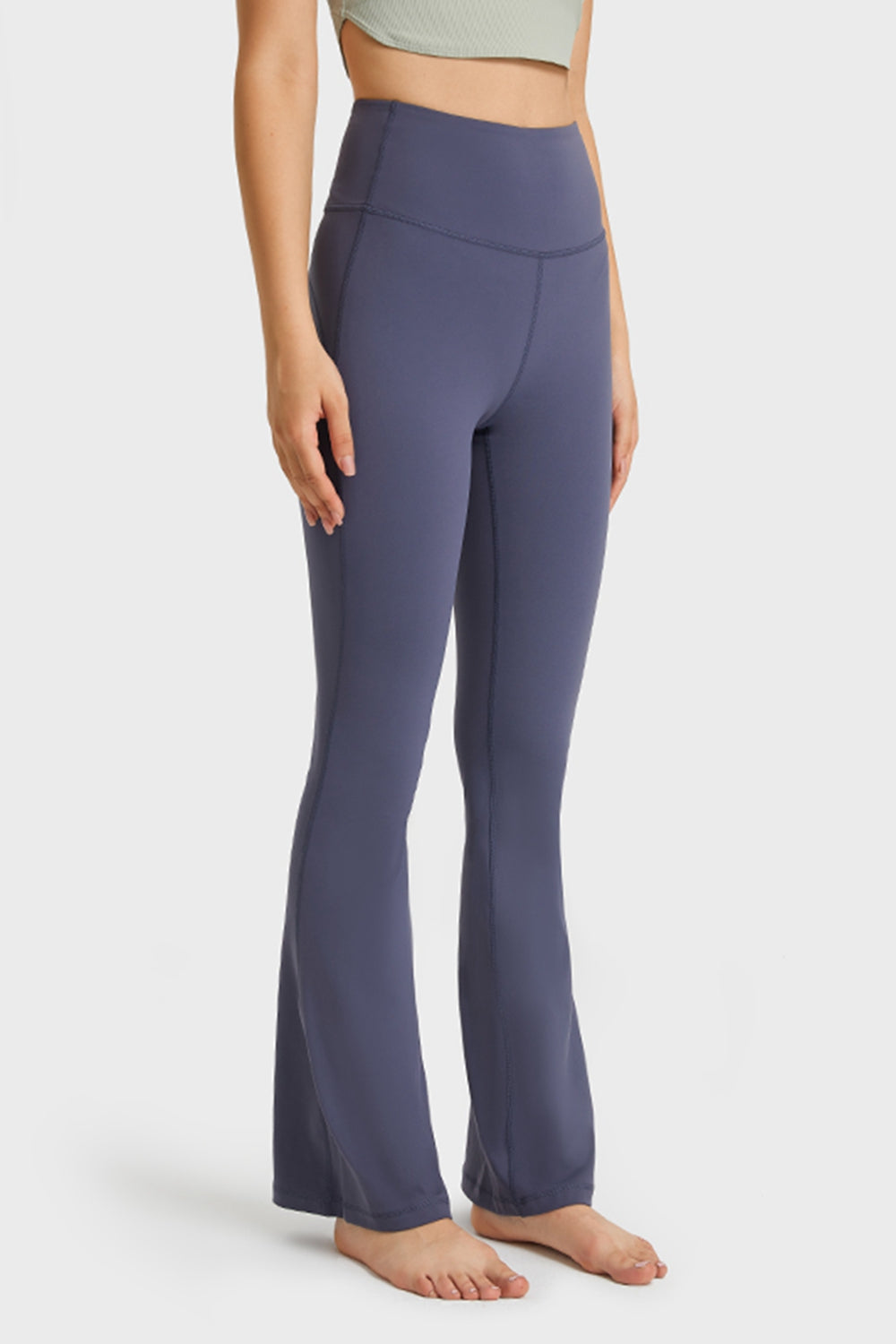 Millennia Elastic Waist Flare Yoga Pants - cas7m