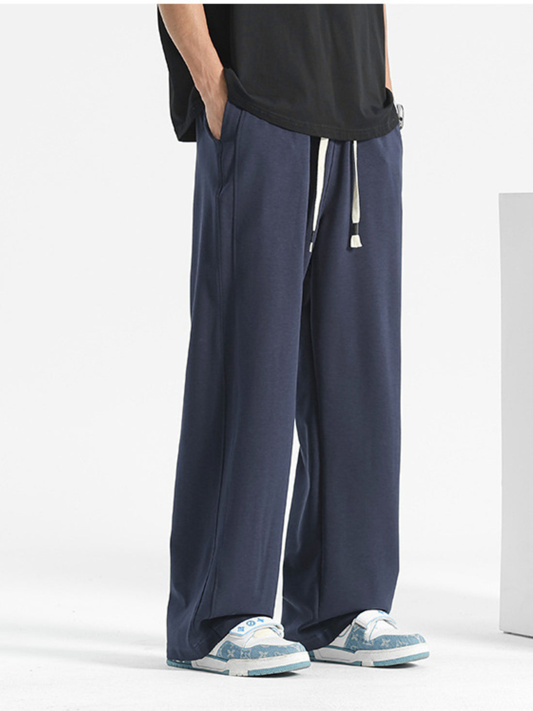 Men's Plus Size Casual Loose-Fit Drawstring Pants - cas7m