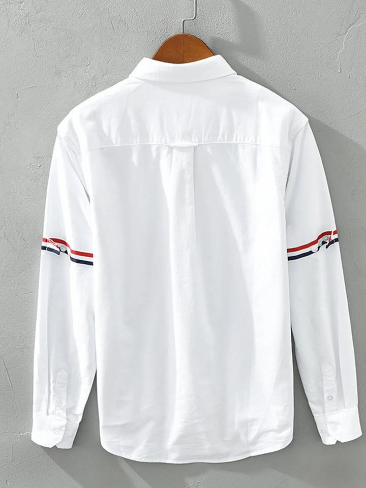 Men's Plus Size Long Sleeve Button-Up Shirt - cas7m