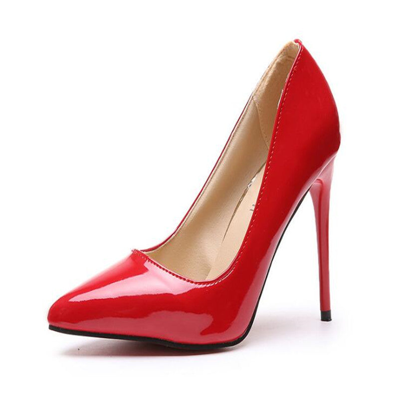 Trendy Pointed Toe High Heels with Glossy Finish