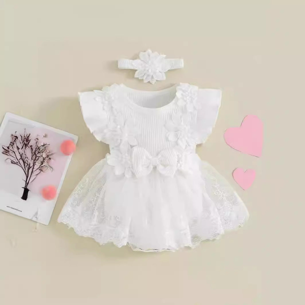 Baby Short Sleeve Romper Dress - cas7m
