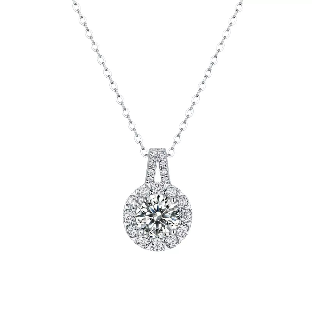 2 Carat Moissanite 925 Sterling Silver Necklace - cas7m